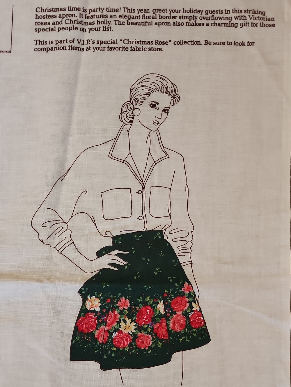 Vintage DIY Cranston Print Works Co. VIP Screen Print Christmas Rose Pattern